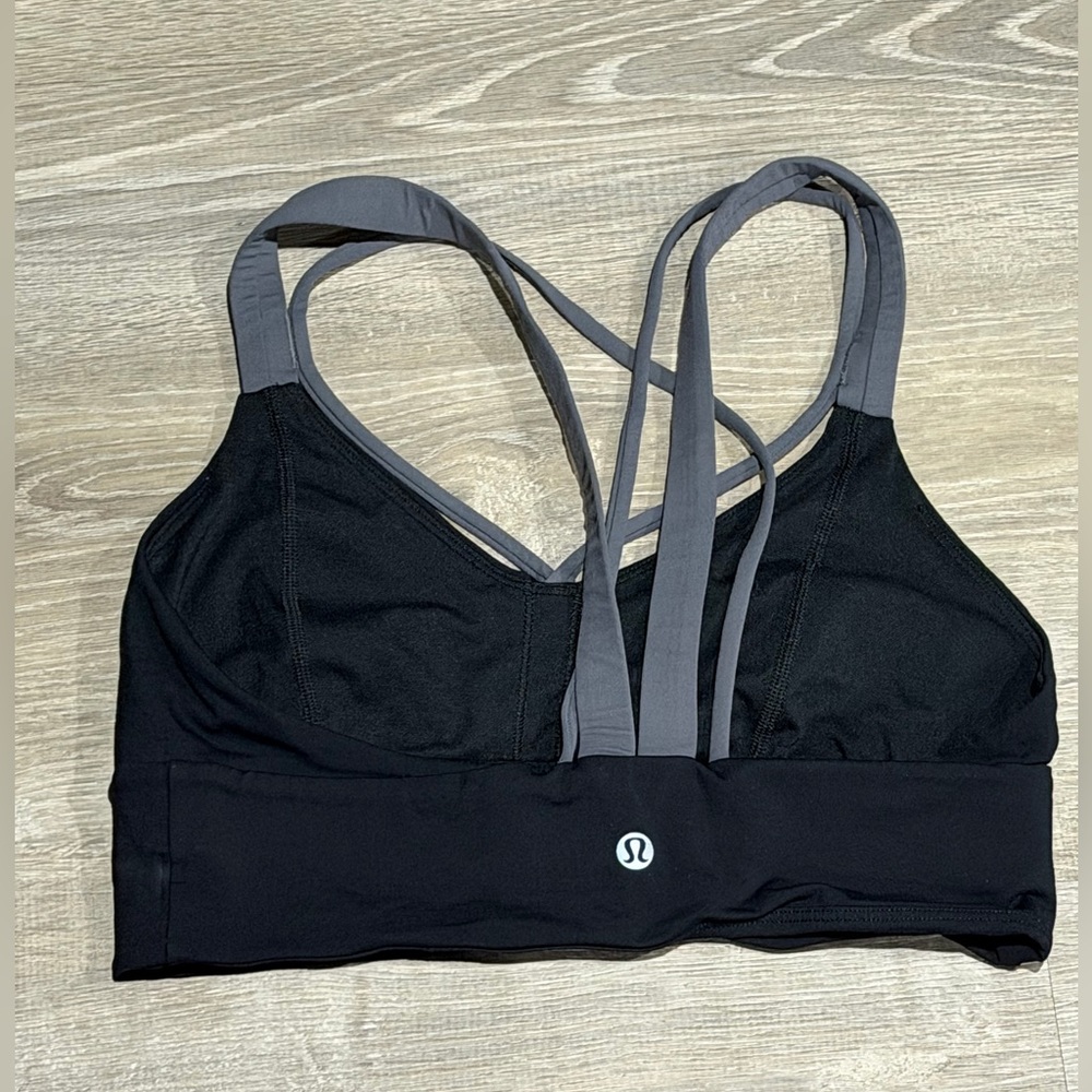 lululemon athletica Black and Gray Strappy Sports Bra